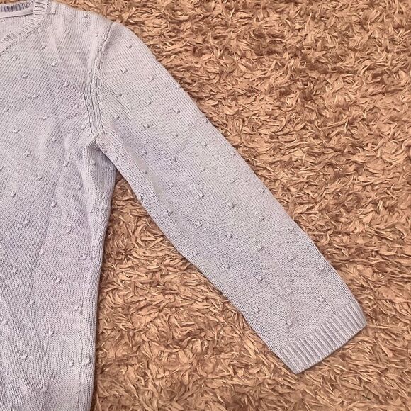 Croft and Barrow Pastel Purple Polka Dot Preppy 3/4 Sleeve Sweater Size Small - Picture 4 of 12